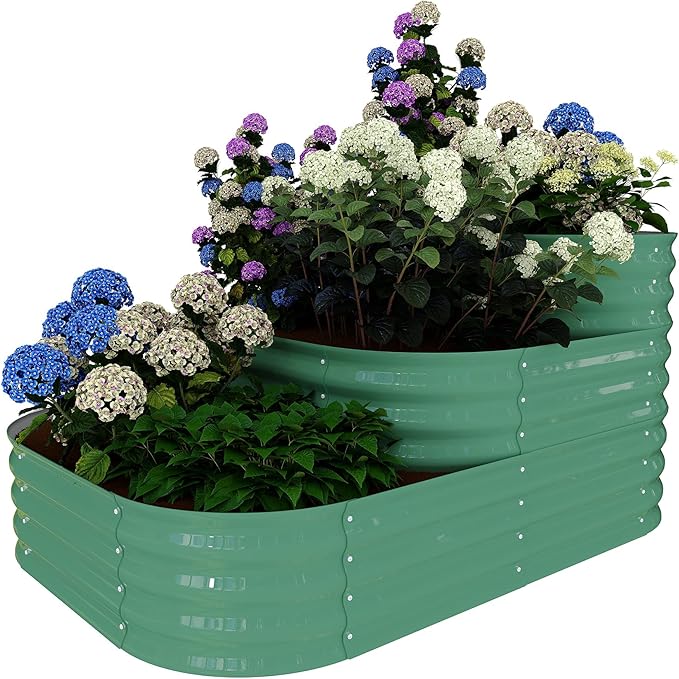 CABIHOME 30.7" Deep Galvanized Steel Raised Garden Bed, Open-Base Expandable Planter Box, Family-Friendly Gardening Kit for Veggies/Flowers, 5x3.5x2.5 Ft, Green