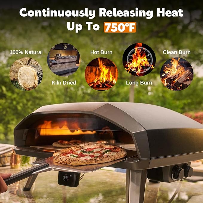 W&E Choice Pizza Oven Wood 6 Inch Mini Logs, 12 lbs Box, Kiln Dried Oak Firewood for Pizza Ovens, Ooni and Gozney, Solo Stove, Long-Lasting Burn for BBQ, Grills and Smokers, Product of USA