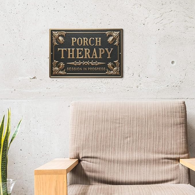 Putuo Decor Porch Therapy Tin Sign Porch Therapy Session In Progress Wall Decor For Front Back Porch Patio Decoration Deck Bar Garden Backyard Decor 8 X 12 In