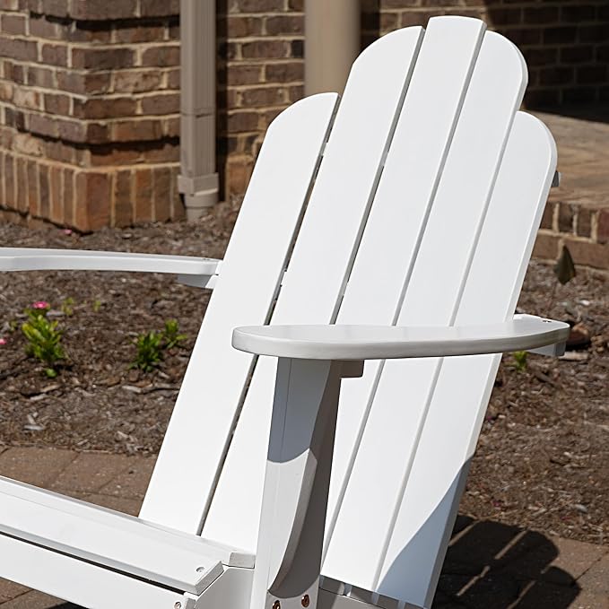 Jayde White Solid Wood Outdoor Adirondack Rocking Chair Set of 2 by Linon