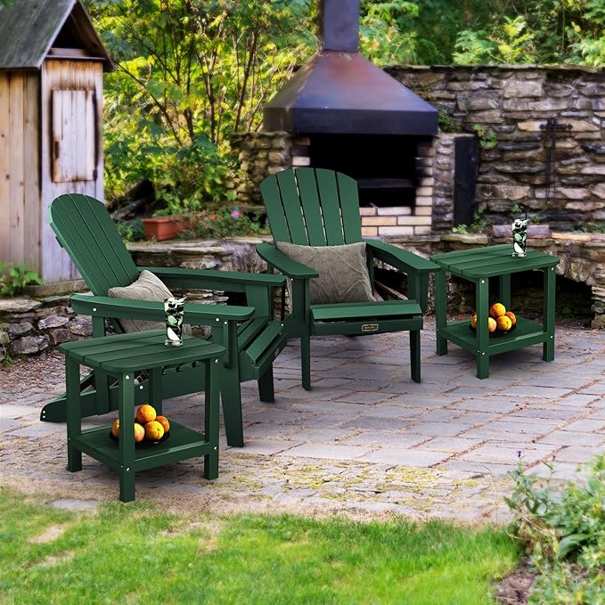 SERWALL Adirondack Table Outdoor Side Table- Green