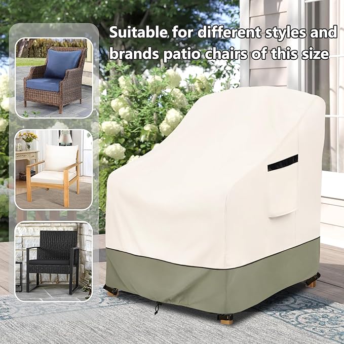 Outdoor Chair Covers 35"W x 38"D x 34"H,600D Heavy Duty Waterproof Patio Chair Cover,Outdoor Furniture Covers for Lawn/Garden Chiar