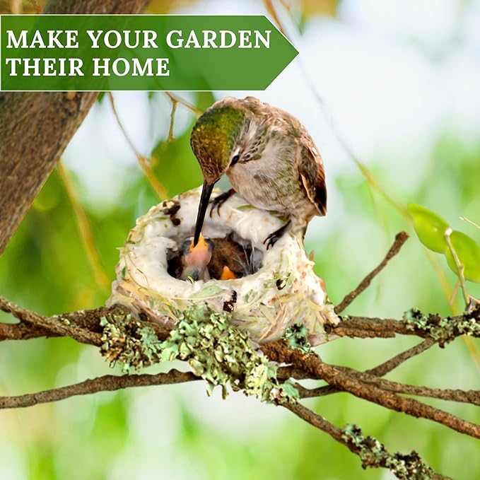 Hummingbird Nesters - Bird Nesting Material Holder for Wild Birds Wrens Finches - Refillable Outdoor Bird Nesting Station to Build a Nest (3 Balls)