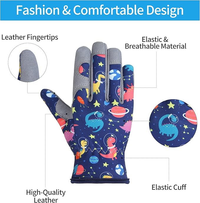 Baidast Garden Gloves, Breathable Leather Gardening Gloves Thorn Proof for Digging, Planting, Pruning