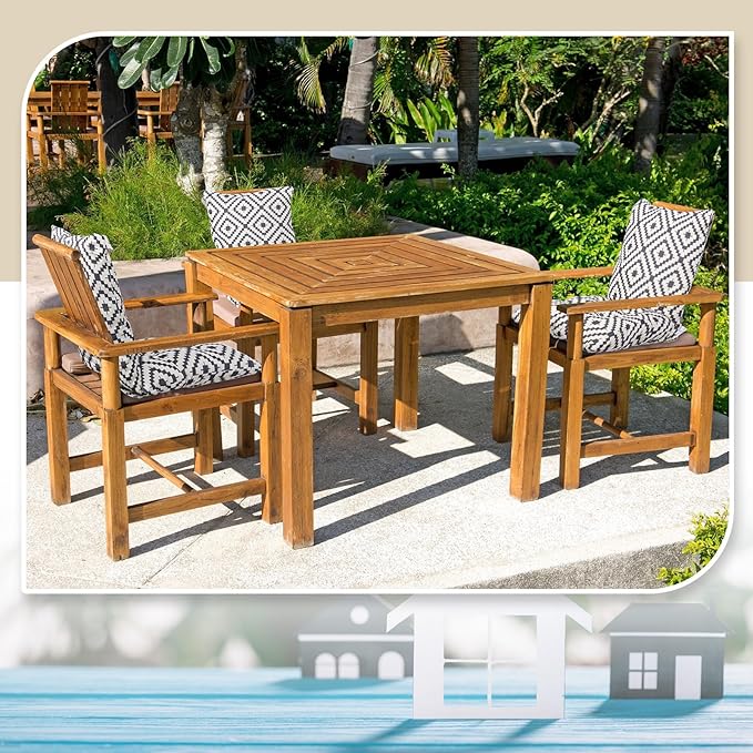 Barydat 4 Pcs Outdoor Patio Chair Cushions with Back, 21.7 x 43.3 Inch Decorative Dining Back Cushions with Tie Buffalo Plaid Indoor Outdoor for Patio Furniture(Black and White,Grid)