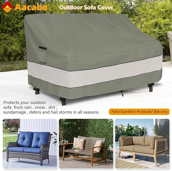 Outdoor Sofa Cover,Patio Loveseat Cover,2-Seater Sofa Cover,Waterproof Heavy Duty Patio Furniture Covers,58W x 32.5D x 31H Inches