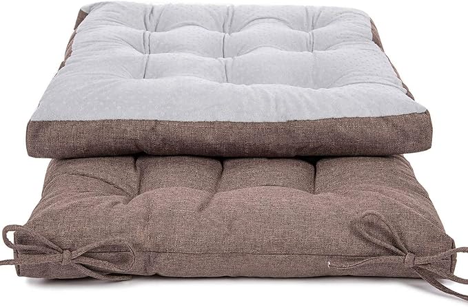 Rocking Chair Cushions Comfortable Tufted Seat Cushion Pads Non-skid Backed Set of Backrest Cushion and Seat Bottom for Porch Rocker Adirondack Chair (Chocolate, Backrest-24X17,Bottom-17x17)