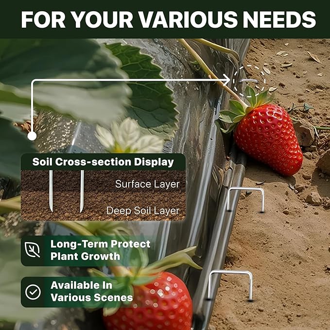 Landscape Staples 4 inch Stakes for Gardening 500 Pack Galvanized Garden Staples for drip Irrigation Landscape Fabric pins Updated Heavy-Duty Weed Barrier Fabric Lawn Outdoor Projects,Decorations