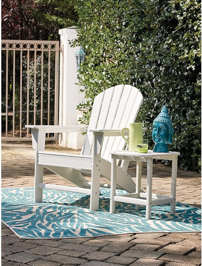 Signature Design by Ashley Sundown Treasure Outdoor Patio HDPE Weather Resistant Adirondack Chair, White