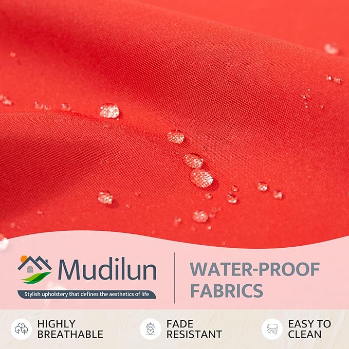 mudilun Rocking Chair Cushion Non-Slip Tufted Indoor/Outdoor Rocking Chair Cushions 80% Water Proof with Straps for Living Room Baby Room Garden High Back Rocking Chair Pads (Red)