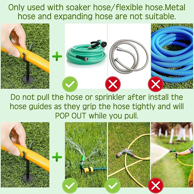 Taiyin 3/4'' Garden Hose Holder Brackets Garden Guide Holder Decorative Outdoor Guide Stakes Support Spike Plant Tool to Keep Off Lawn for Yard