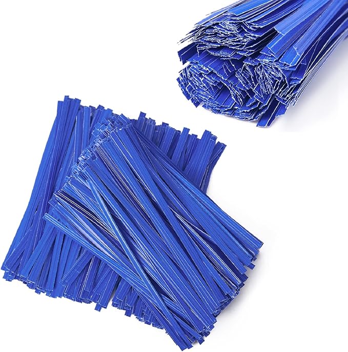 Tangyinrd 1000 Pcs 5" Blue Twist Ties, Plant Ties Cable Ties Reusable Bread Ties for Party Cello Candy Coffee Treat Bags Cake Pops