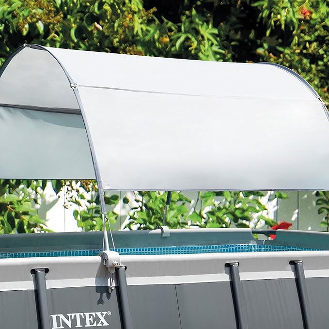 Intex 26363EH Ultra XTR 24ft x 12ft x 52in Above Ground Swimming Pool Set with Sand Filter Pump and Protective Pool Canopy