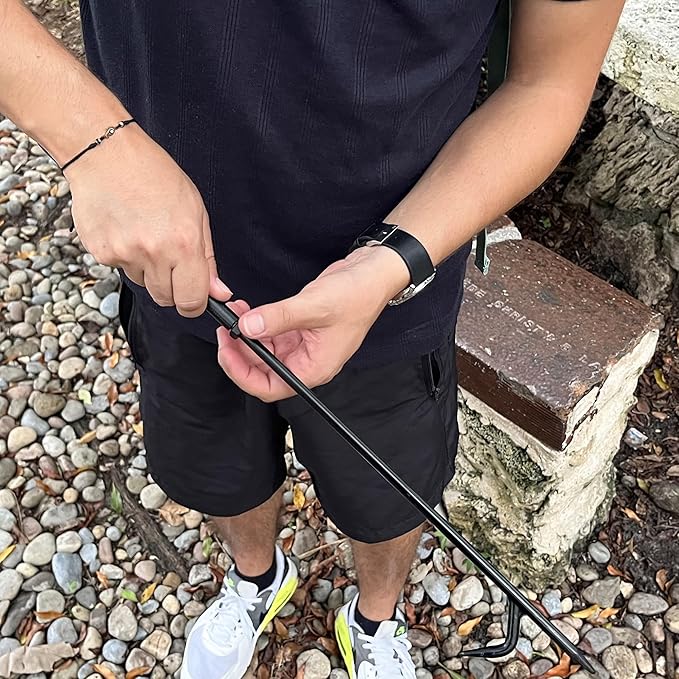 Fire Poker for Fire Pit Outdoor, 26inch Twisted Rope Design Camping Fireplace Poker, Removable and Portable Fire Pit Accessories, Heavy Duty Solid Steel Fireplace Tool Rust-Resistant Black Finish
