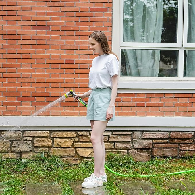 Fevone 80 ft Kink Free Garden Hose with Swivel Handle, All Weather Flexible, Heavy-Duty & Durable, Leak-Free Connection