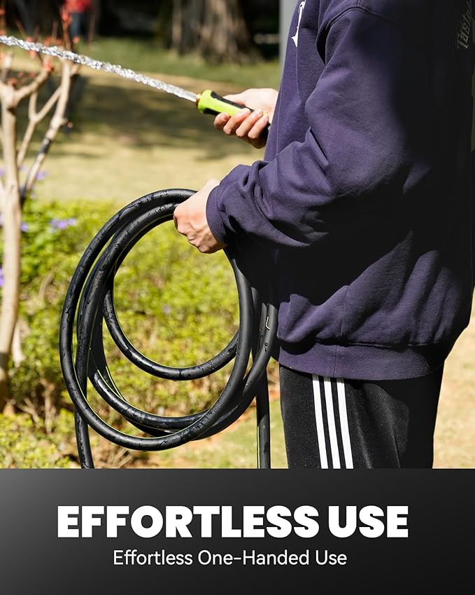 RAINPOINT Garden Hose 50ft x 5/8", Water Hose Heavy Duty, Flexible, Lightweight Durable Hybrid Hose with Swivel Handle for Yard, Car Wash, Pets, No Kink, Male to Female Fittings