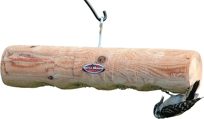 Kettle Moraine Cedar Upside Down Clinger Suet Plug Log Feeder