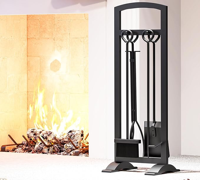 Kingson 5-Piece Lightweight Fireplace Tool Set – Portable, Compact, and Stylish Fire Pit Accessories Kit