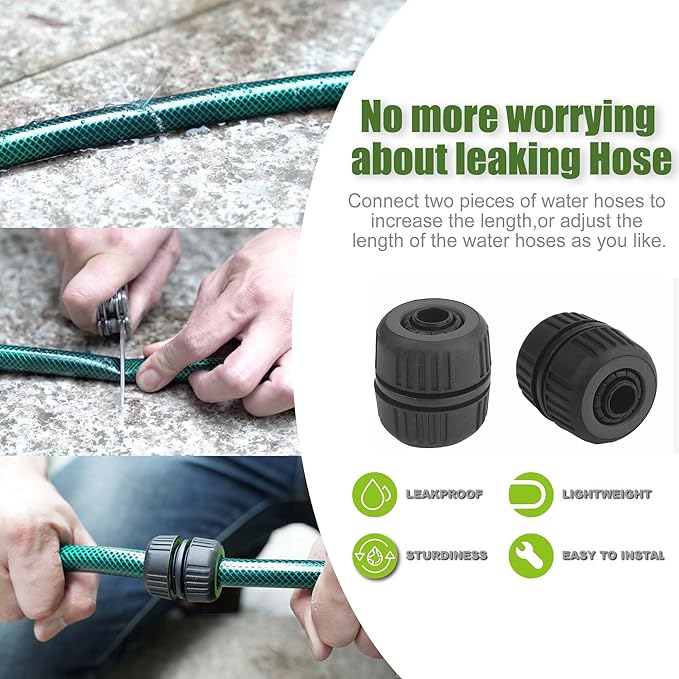Garden Hose Durable for Patio Cleaner: Heavy Duty 15 FT 1/2 Inch PVC Hose with GHT Fittings for High-Pressure Watering Tasks