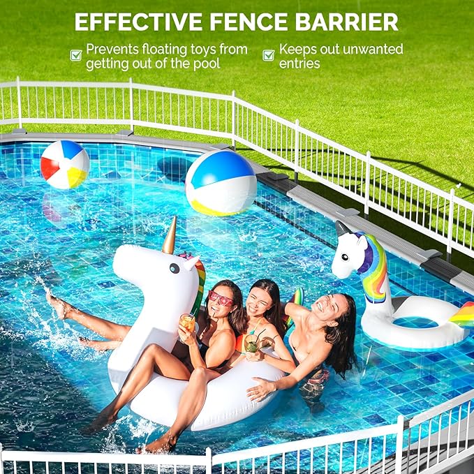 VINGLI Above Ground Pool Safety Fence,Swimming Pool Fences, Pool Fencing,White (Kit B-3 Sections)
