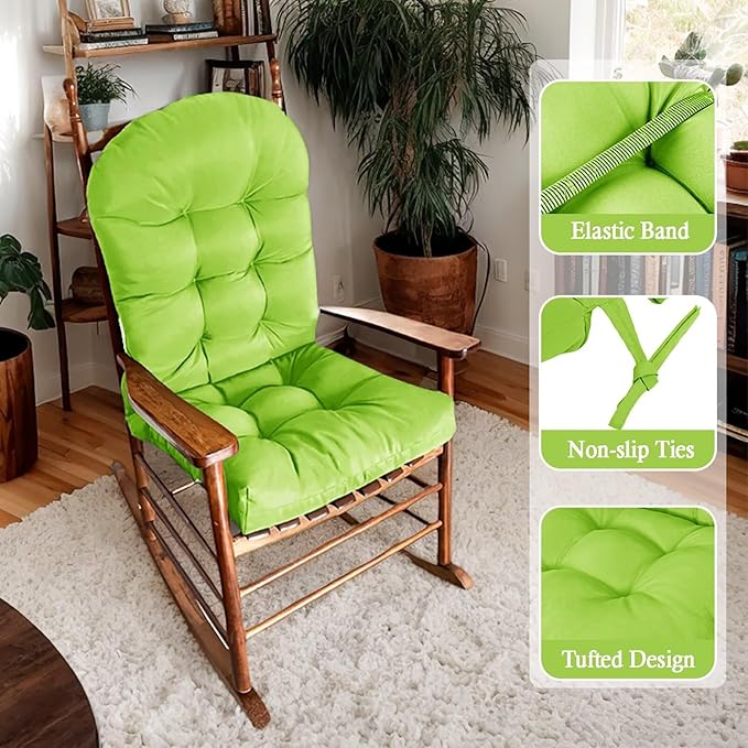 Adirondack Chair Cushion, Waterproof Outdoor Seat Cushions for Patio Furniture, Thick High Back Replacement Pad for Porch Lawn Wicker Dining Desk Chair, Rocking Chair Cushion, Fruitgreen