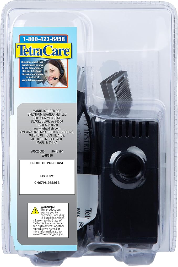 TetraPond Water Garden Pump, Powers Waterfalls/Filters/Fountain Heads,Black,50 to 500 Gallons