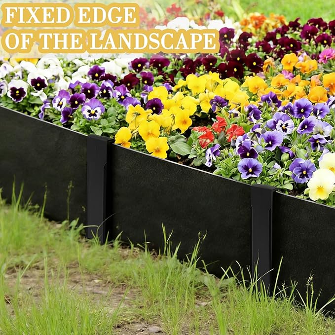 Landscape Edging Garden Stakes, Heavy Duty Plastic Yard Stake, 10 Inch Landscape Stakes for Gardening and Landscaping(50 Pcs, Black)