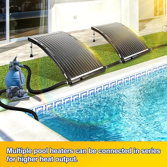 2026 Upgraded Solar Pool Heater with Adjustable Support Feet, Inground Pool Solar Heater, Above Ground Pool Heater, Solar Water Heater, Pool Heater for Above Ground Pool（2 Set）