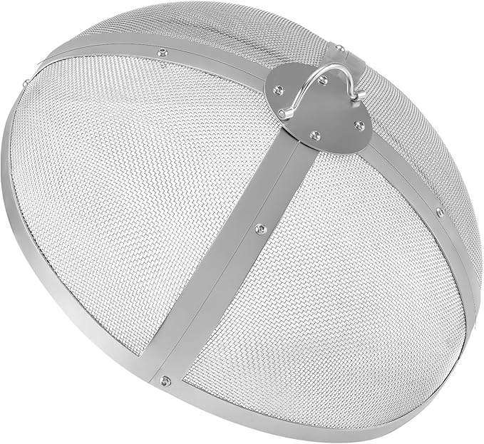 VEVOR Fire Pit Spark Screen Round 20", Reinforced Heavy Duty Steel Metal Cover, Outdoor Firepit Lid, Compatible with The Solo Stove Bonfire Ring Handle for Outdoor Patio Fire Pits Backyard