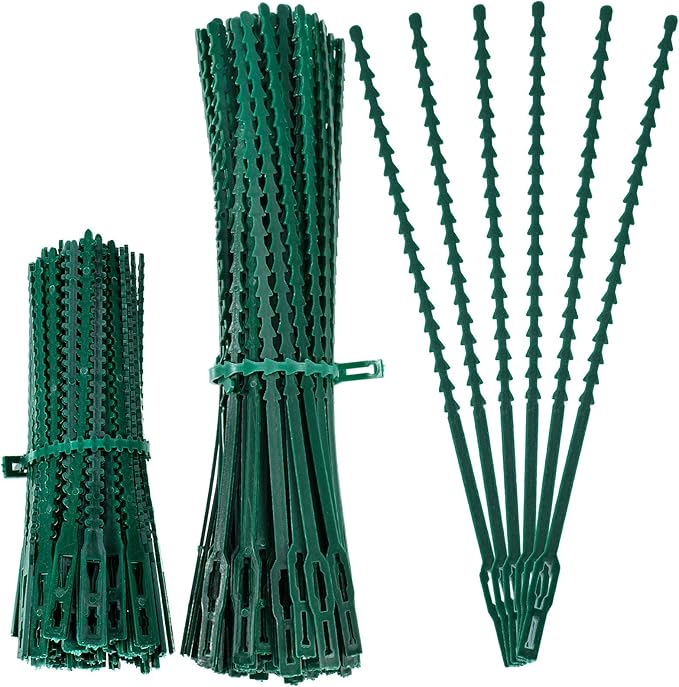 WILLBOND 200 Pieces Adjustable Plant Ties Flexible Garden Plant Ties, Green Multi-Function Sturdy Garden Plant Twist Tie Plastic Garden Ties Plant Support Tree Shrub (13 and 23 cm, Cable Tie)