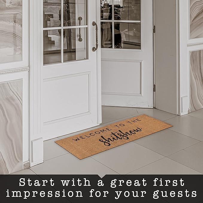 MAINEVENT Welcome to The Shitshow Large Door Mat 50x15 Inch, Oversized Welcome Mat for Front Door, Long Doormat for Covered Outdoor Spaces