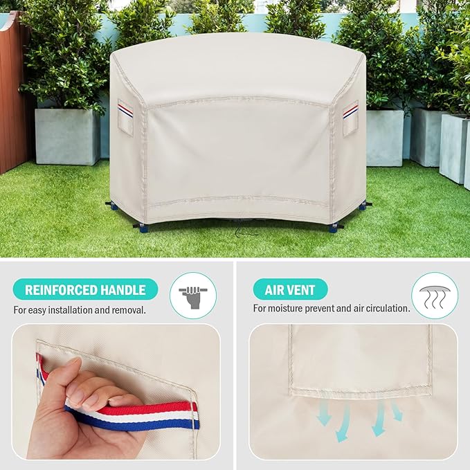 Tall Adirondack Chairs Set Cover,Waterproof Covers for Tall Adirondack Chair Set of 2,Outdoor Cover for Poly Balcony Chair with Connecting Tray,80" Wx30 Dx49 H,500D,Beige