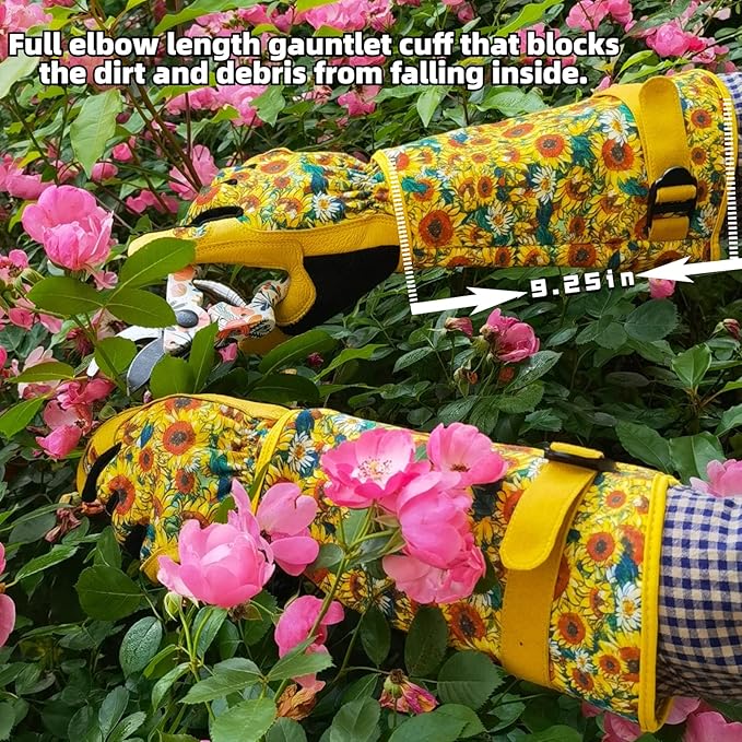 Long Gardening Garden Gloves,Thorn-proof&Puncture Resistance Rose Cactus Gauntlet Glove for Gardener,Gifts