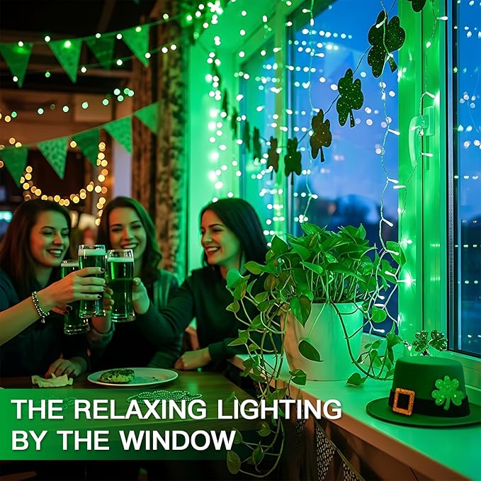 suddus Connectable Green Chirstmas Lights Outdoor with Remote, 66ft 200 LED String Lights Plug in Waterproof, Dimmable Clear Wire Fairy Lights for Xmas Tree,Halloween,Garden,Porch,Party,Dorm Decor
