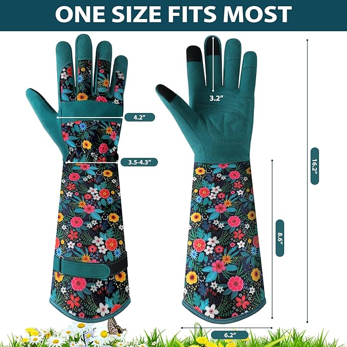 Trifabricy Gardening Gloves for Women - Long Garden Gloves with Grip Breathable, Thorn-Proof Puncture-Resistant Work Gloves