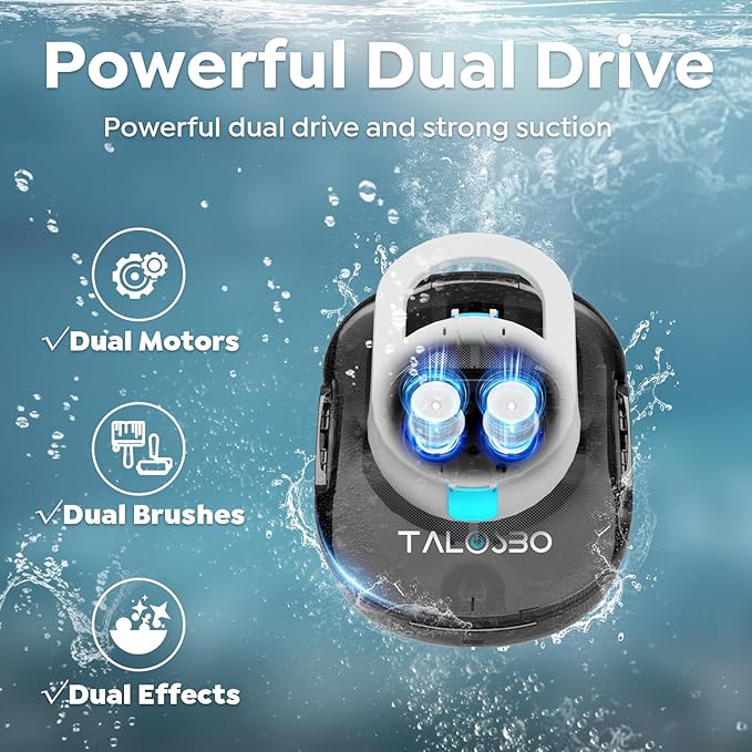 [2026 New] TALOSBO S1 PRO Cordless Pool Vacuum – Powerful Robotic Cleaner for Above-Ground Pools up to 1076 Sq.ft, 120-Min Runtime, 2.5H Fast Charging, Smart Auto-Parking Design