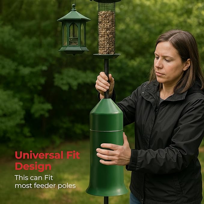 iPrimio 18" Squirrel Baffle - Easy Install Pole Wrap Around Baffle: Protect Hanging Bird Feeders, Squirrel Baffles for Feeders, No Tool Install, Durable Weather Resistant, for Bird Feeder Poles