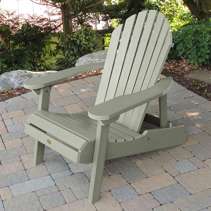 Highwood Hamilton Made in The USA Folding and Reclining Adirondack Chair, Adult Size, Eucalyptus