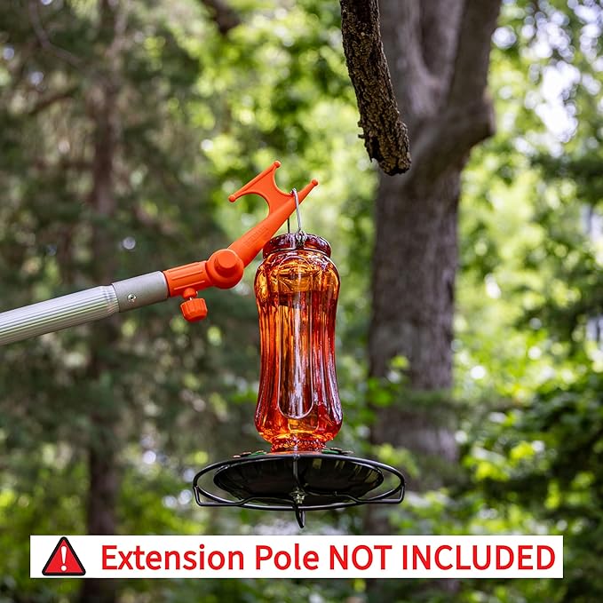 Handy Hook, Multi-Purpose Utility Hook, Adjustable Elbow, Screw on to Standard Thread Extension Pole for Hanging Bird Feeders, Christmas Lights, Ropes, Boats, Pool, and More