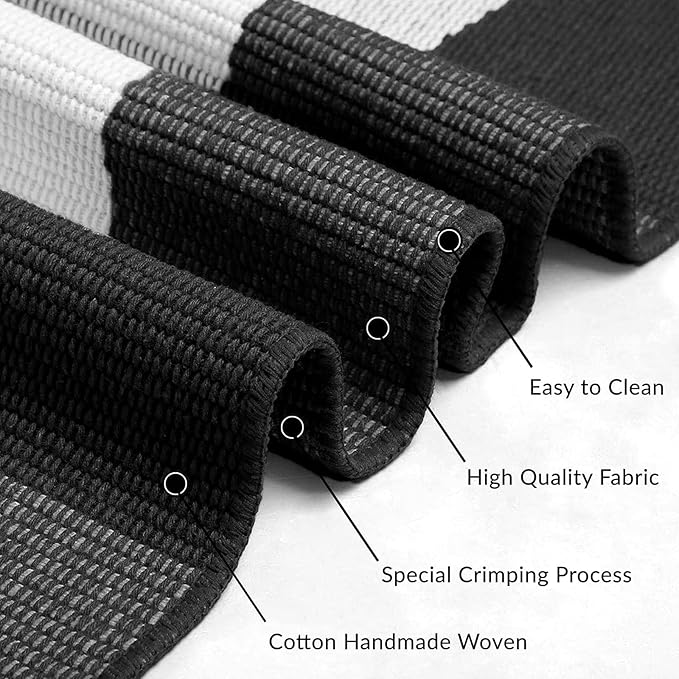 IOHOUZE Buffalo Plaid Checkered Rug 3x5 Ft Front Door Mats, Washable Area Rugs for Front Porch Decor, Spring Summer Welcome Mats Outdoor, Black White Rug for Farmhouse/Entryway/Home Entrance