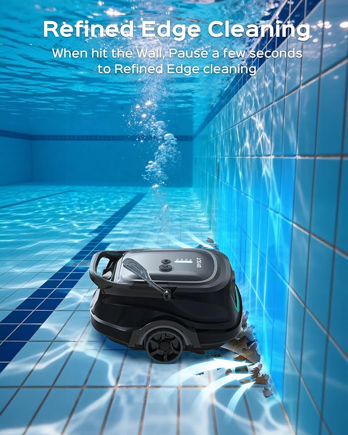 (2026 Upgraded) WYBOT A1 Pool Vacuum for Above Ground Pool, Automatic Cordless Robotic Pool Cleaner with 120 Mins, Double Filters, LED Indicator, 2.5H Charging, Ideal for Plat Pools