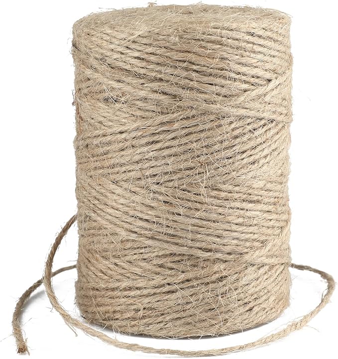 3mm Jute Twine, 328 Feet Natural Jute Twine String for Crafts, Gift Wrapping, Packing