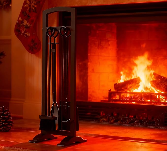 Kingson 5-Piece Lightweight Fireplace Tool Set – Portable, Compact, and Stylish Fire Pit Accessories Kit