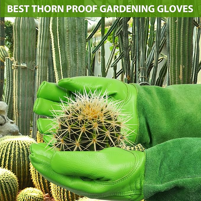 Long Gardening-Gloves Women/Men-Thorn proof Rose Pruning Heavy Duty Gauntlet, Best Garden Gifts for Gardener-XS