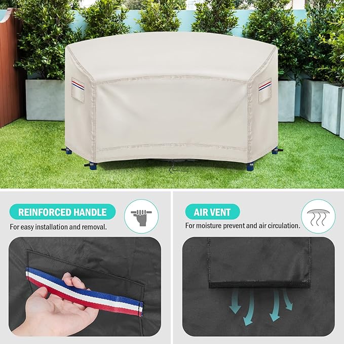Cover for Adirondack Chair Set,Outdoor Patio Bistro Sets Covers for Balcony,Porch, Garden,Backyard,All-Weather Protector for HDPE Outdoor Table and Chairs(Only-Cover,71x28x33.5in,Beige)