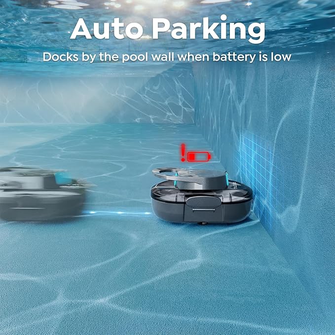 [2026 New] TALOSBO S1 PRO Cordless Pool Vacuum – Powerful Robotic Cleaner for Above-Ground Pools up to 1076 Sq.ft, 120-Min Runtime, 2.5H Fast Charging, Smart Auto-Parking Design