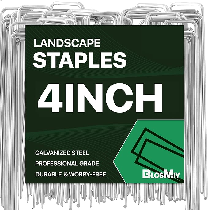 Landscape Staples 4 inch Stakes for Gardening 500 Pack Galvanized Garden Staples for drip Irrigation Landscape Fabric pins Updated Heavy-Duty Weed Barrier Fabric Lawn Outdoor Projects,Decorations
