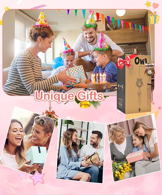 Wind Chimes Outdoor Indoor Decor: Melodious Valentines Day Gifts for Her Wife Women Mom Grandma Birthday - Weatherproof Metal Outdoor Decor Easy Hanging for Garden Patio Tree Window Memorial