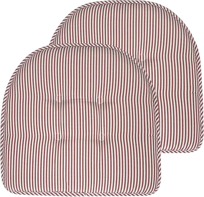Chair Cushion Memory Foam Pads Tufted Slip Non Skid Rubber Back U-Shaped 17" x 16" Seat Cover, (Pack of 3)