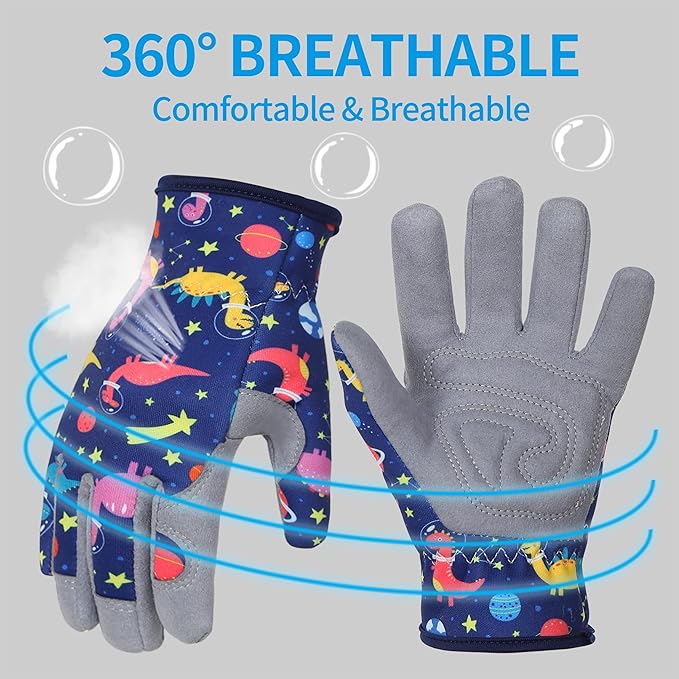 Baidast Garden Gloves, Breathable Leather Gardening Gloves Thorn Proof for Digging, Planting, Pruning